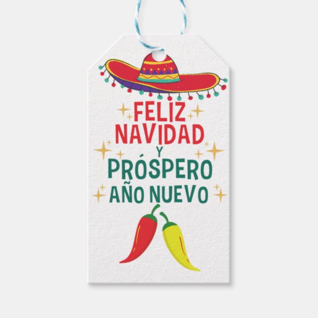 Funny feliz navidad  gift tags (Front)