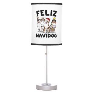 Funny Feliz Navidog Australian Shepherd dog lover Table Lamp