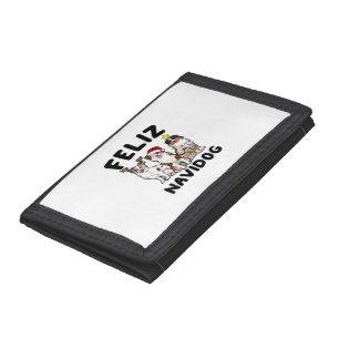 Funny Feliz Navidog Australian Shepherd dog lover Tri-fold Wallet