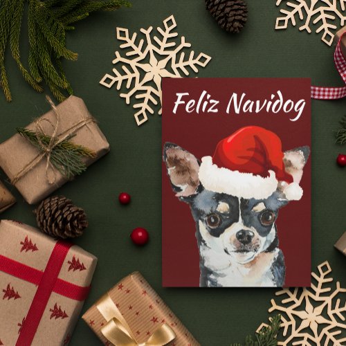 Funny Feliz Navidog Chihuahua  Holiday Card