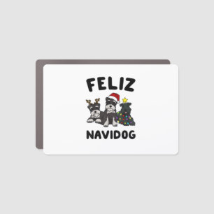 Funny Feliz Navidog Miniature Schnauzer dog lover Car Magnet