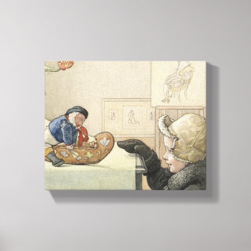 Funny Fellow Toy with Child Canvas Print