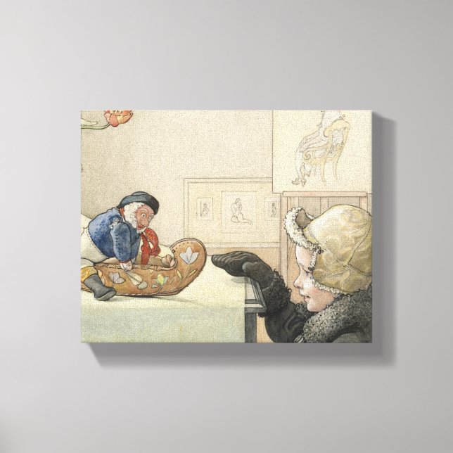 Funny Fellow Toy with Child Canvas Print (Front)