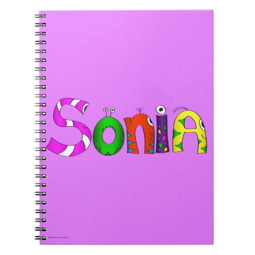 Funny Fellows Cartoon Name Notebook  Sonia