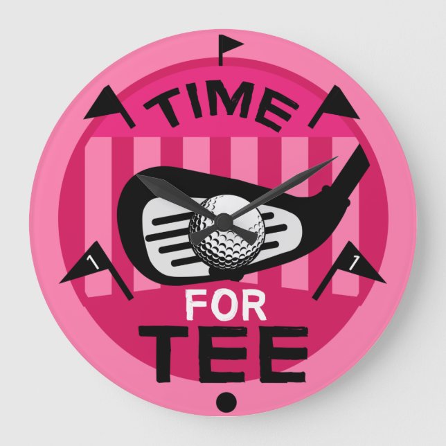 Funny Female Golfers Pros Golfing Fanatics Large Clock (Front)