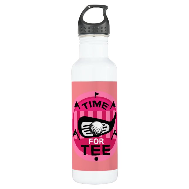Funny Female Golfers Pros Golfing Fanatics Stainless Steel Water Bottle (Front)