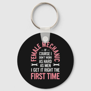 Funny Female Mechanic Car Repair And Garage Work F Keychain