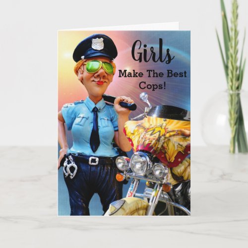 Funny Female Police Officer Graduation Card