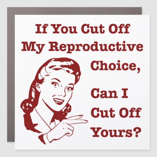 Funny Feminist Abortion Rights Saying _ If You Cut Car Magnet