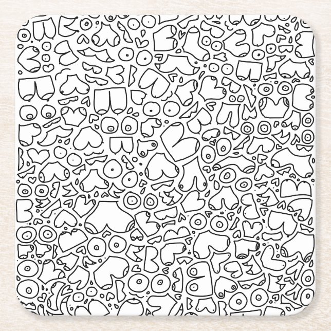 Funny feminist baby square paper coaster (Front)