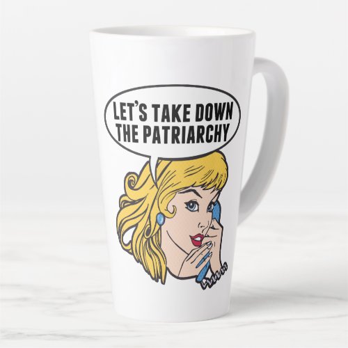 Funny Feminist Pop Art Anti Patriarchy Retro Women Latte Mug