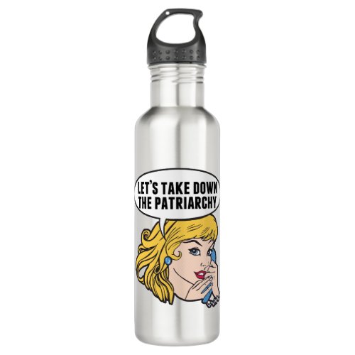 Funny Feminist Pop Art Anti Patriarchy Retro Women Stainless Steel Water Bottle