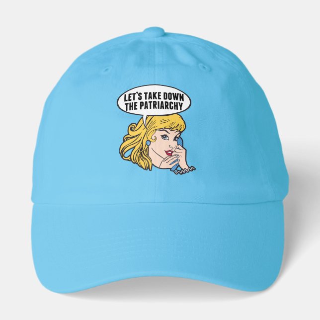 Funny Feminist Quote Retro Pop Art Hat (Front)