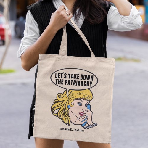 Funny Feminist Womens Rights Quote Monogram Tote Bag