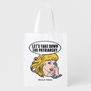 Funny Feminist Women's Rights Quote Personalized Grocery Bag