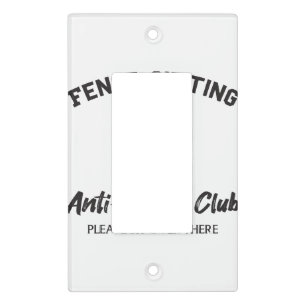 Funny Fence Sitting Anti Social Club Baseball Soft Light Switch Cover