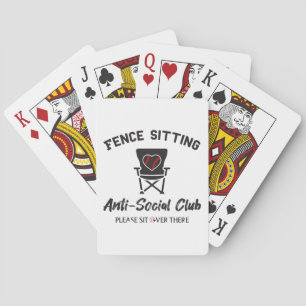 Funny Fence Sitting Anti Social Club Baseball Soft Poker Cards