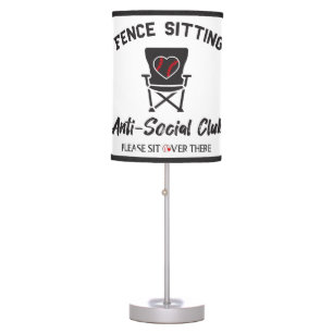 Funny Fence Sitting Anti Social Club Baseball Soft Table Lamp