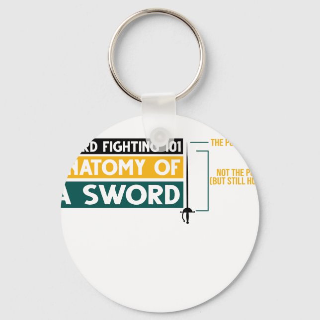 Funny Fencing Anatomy Sword Fighting Fencer T-Shir Keychain (Front)