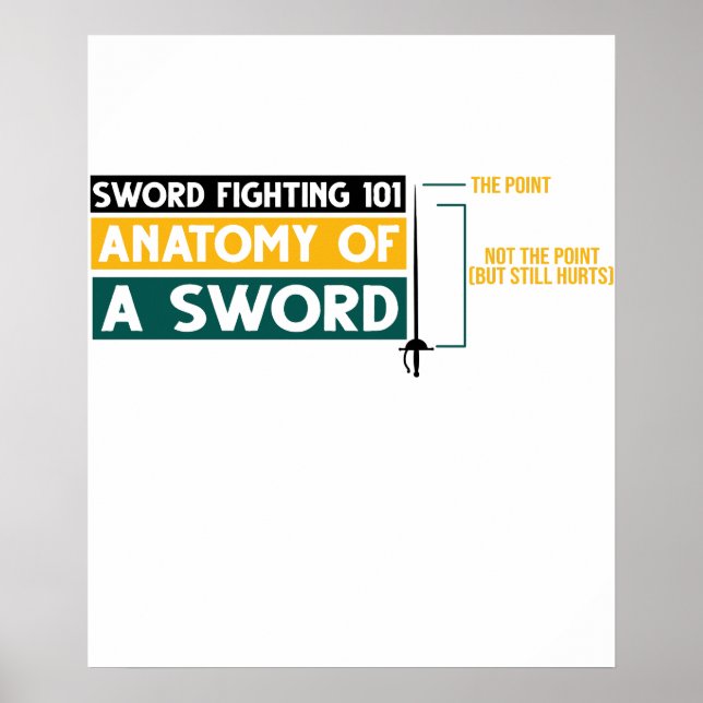 Funny Fencing Anatomy Sword Fighting Fencer T-Shir Poster (Front)