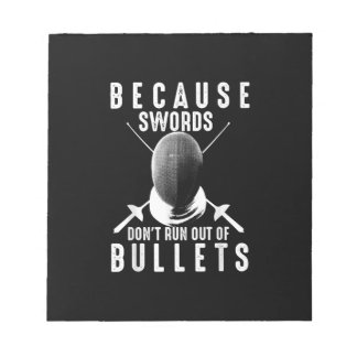Funny Fencing Gift Cute Fencer Love Sword Fighter Notepad