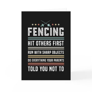 Funny Fencing Gift for Men and Women Saber Sword Card