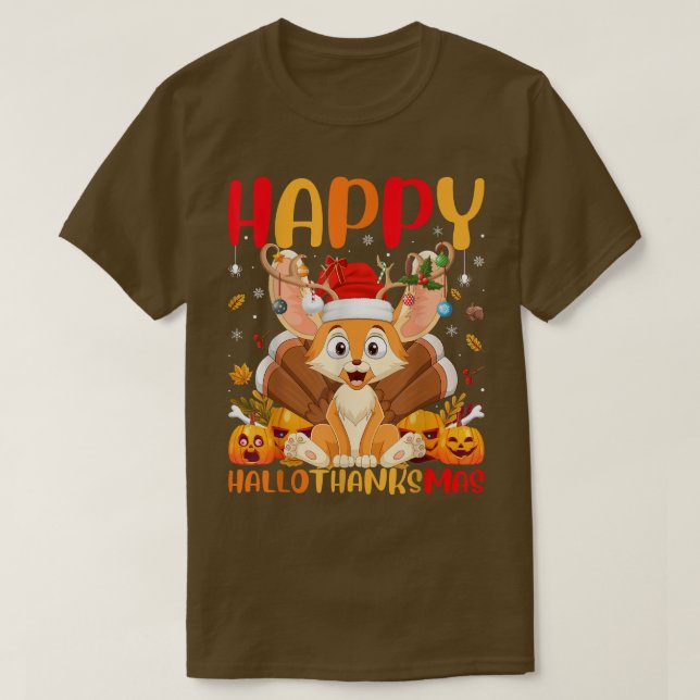 Funny Fennec Fox Lover Happy Fennec Fox HelloThank T-Shirt (Design Front)