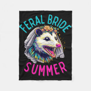 Funny Feral Bride Summer Cute Possum Bride To Be O Fleece Blanket