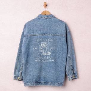 Funny Feral Raccoon Bride Bachelorette Denim Jacket