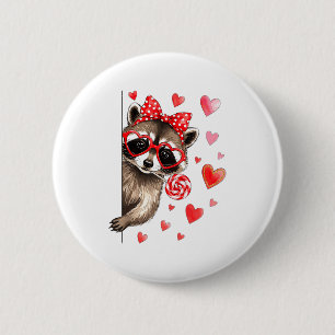 Funny Feral Raccoon Valentine's Day Sarcastic Humo Button