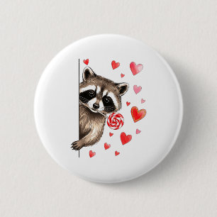 Funny Feral Raccoon Valentine's Day Sarcastic Humo Button