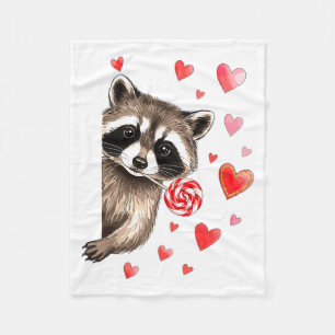 Funny Feral Raccoon Valentine's Day Sarcastic Humo Fleece Blanket