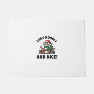 Funny Ferret Christmas Stay Noodly And Nice Doormat