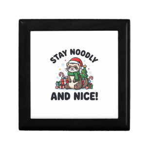 Funny Ferret Christmas Stay Noodly And Nice Gift Box