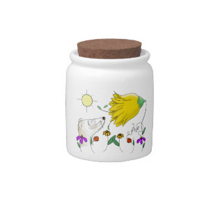 Funny Ferret Face Candy Jar