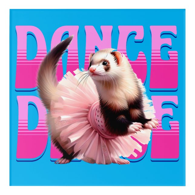Funny Ferret in a Tutu  Dancing Acrylic Print (Front)