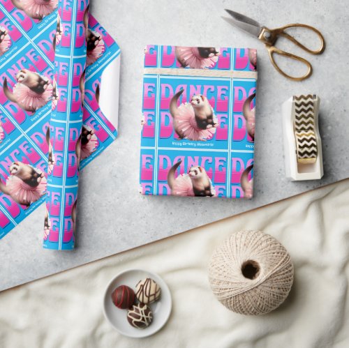 Funny Ferret in a Tutu  Dancing Wrapping Paper