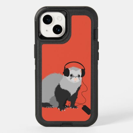 Funny Ferret Music Lover Otterbox Iphone 14 Case