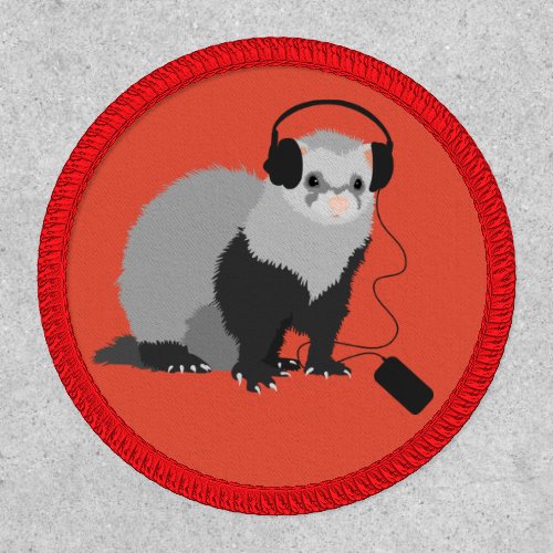 Funny Ferret Music Lover Patch