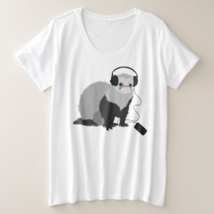 Funny Ferret Music Lover Plus Size T-Shirt