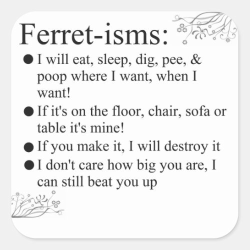 Funny Ferrets Square Sticker