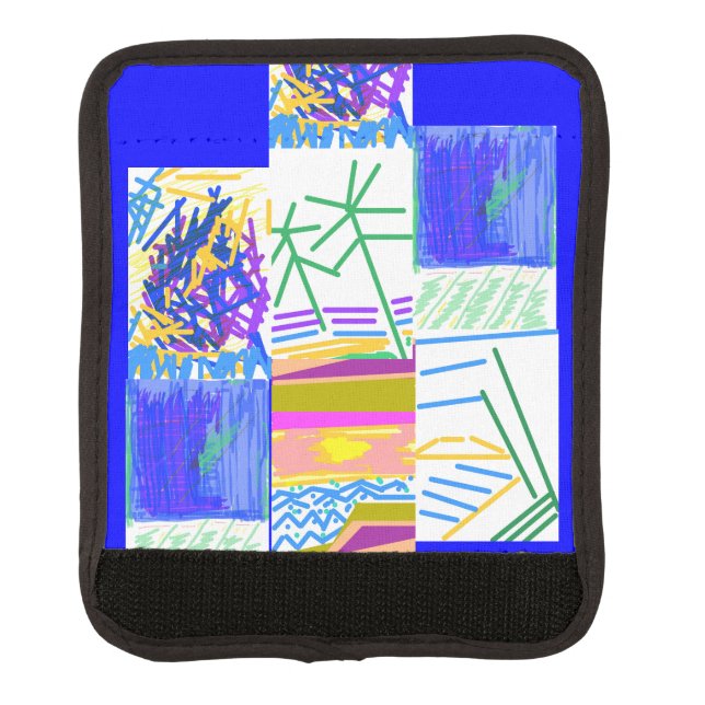 Funny Festive Abstract Destination Vacation Luggage Handle Wrap (Front)