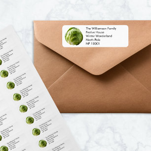 Funny Festive Brussels Sprout Christmas Holiday Label