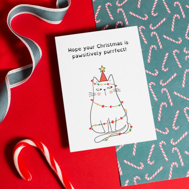 Funny Festive Cat Christmas Card (Creator Uploaded)