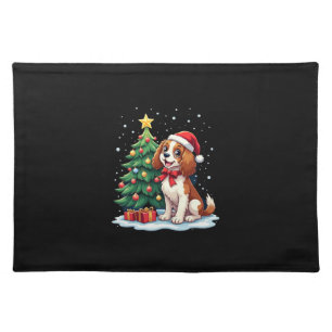 Funny Festive Dog Costume with decorated Christmas Cloth Placemat