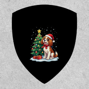 Funny Festive Dog Costume with decorated Christmas Patch