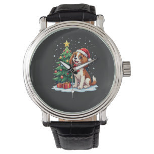 Funny Festive Dog Costume with decorated Christmas Watch