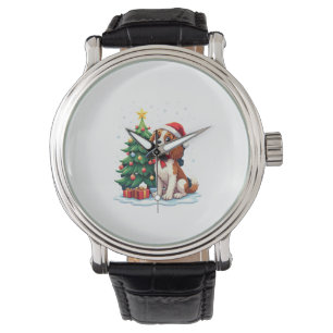Funny Festive Dog Costume with decorated Christmas Watch