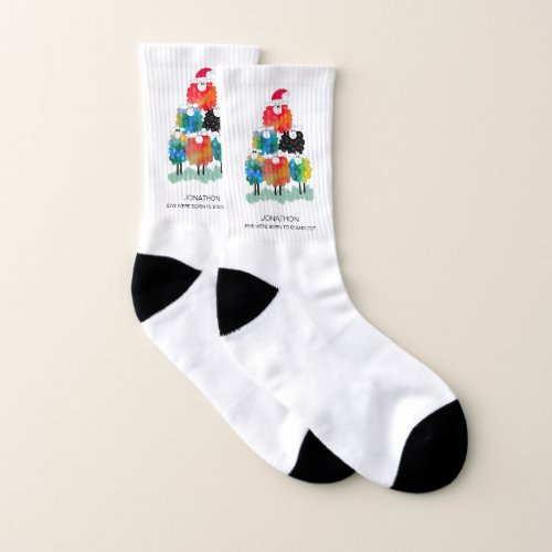 Funny  Festive Holiday Black Sheep  Socks