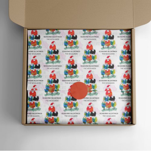 Funny  Festive Holiday Sheep Seasons Bleatings Tissue Paper